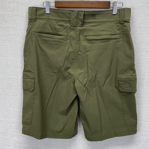 ORVIS Mens Cargo Shorts Olive Green Stretch Comfort Size 34 Nylon Stretch - Picture 3 of 9